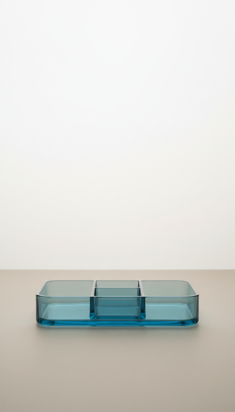 Mist Blue Glass Organizer Tray