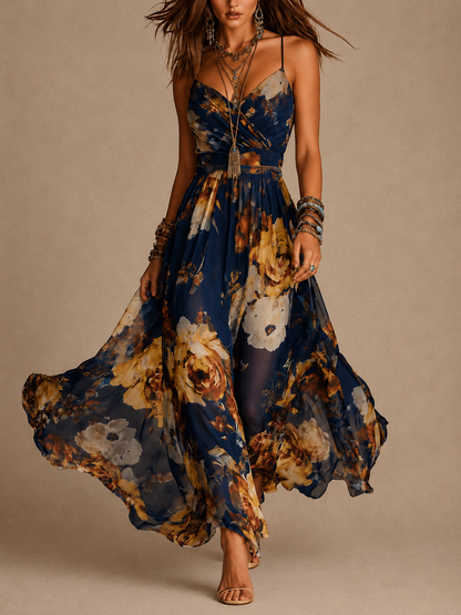 Dulce - vestido largo floral con tirantes