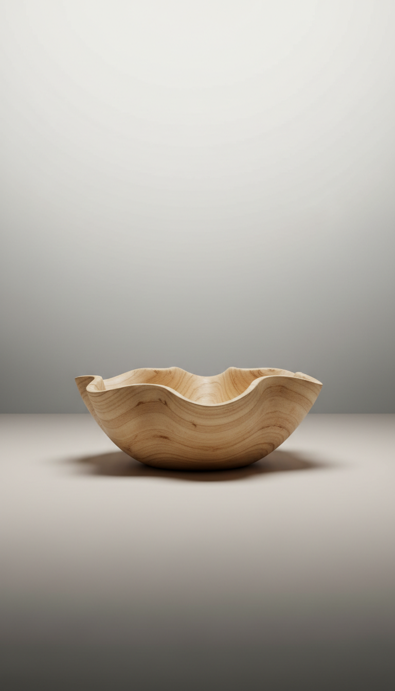 Natural Wood Sculptural Bowl